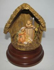 Vintage Christmas Nativity Music Box Hand Painted Made in Italy Silent Night picture