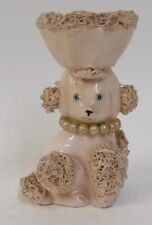 Rare Pink Spaghetti French Poodle Wearing Pearls Hat Ring Dish picture