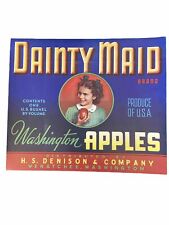 Vintage Apple Crate Label, Dainty Maid, Wenatchee, (Lot of 20). picture