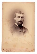 CIRCA 1890s CABINET CARD ROCKWOOD HANDSOME BEARDED MAN IN SUIT NEW YORK picture