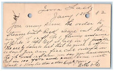 1882 Send Order to Steamboat Iowa Falls IA Clinton IA Antique Postal Card picture