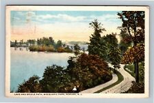Newark NJ, Lake And Bridle Path, Weequahic, New Jersey c1917 Vintage Postcard picture