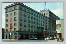 Syracuse NY-New York, Hotel Hilton, Exterior, Street View, Vintage Postcard picture