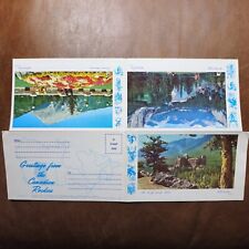 Vintage 1958 Canadian Rockies Souvenir Folding Booklet With 3 Postcards  picture