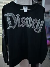 Disney Disneyland Black Spirit Jersey Crop Top Sweater Shirt Extra Large XL picture