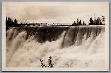 Postcard RPPC c1946 Kakabeka Falls Ontario View of Falls and Bridge Fort William picture