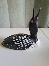 Handcrafted Wood Loon Signed By Artist 7 Inches picture