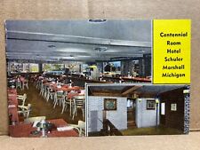 Centennial Room Hotel Schuler Marshall Michigan Linen Postcard No 877 picture