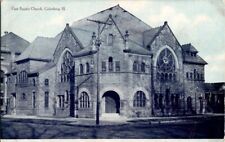 Vintage Postcard First Baptist Church Galesburg IL Illinois 1908           F-494 picture