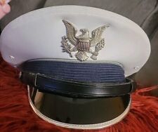 Bernard Cap Co US Air Force Service Dress White Hat Cap size 7 3/8 Officer USAF picture