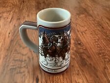 Vintage 1989 Budweiser Holiday Beer Stein Mug Clydesdale Collectors Series New picture