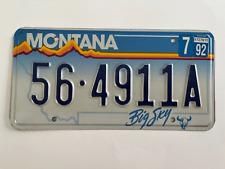 1992 Montana License Plate Natural Sticker Lincoln County #56 Least Populated picture