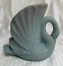 Rosemeade North Dakota Pottery Swan Planter Vase Vintage Blue Pink Matte Finish picture