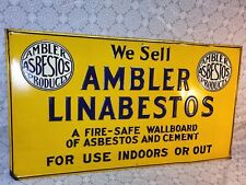 Vintage Embossed Ambler Linabestos Asbestos Products tin sign 29