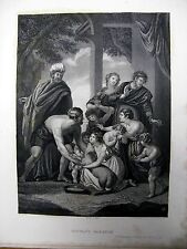 1838 BOOK PLATE PRINT PICTORAL HISTORY OF BIBLE BY PAYE NATHAN'S PARABLE picture