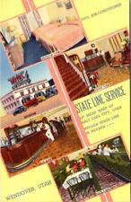Wendover, UT Utah  STATE LINE SERVICE Hotel~Bar~Cafe  ROADSIDE ca1940's Postcard picture