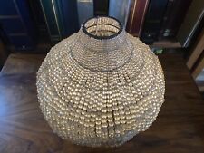 Antique Glass Crystal Beaded Shade Chandelier Shade About 11” X 9 1/4” picture