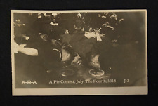 1918 WW1 July 4th American Sailors Pie Eating Contest B/W Photo Post Card  picture