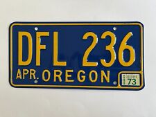 1973 Oregon License Plate Natural Sticker VERY GOOD PLUS, Glossy Maybe Mint/NOS picture
