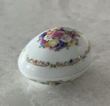 Vintage Limoges Floral Egg Porcelain Trinket Box 2.25” ~ Telier Du Tabalou picture