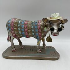 Rare Colorful Chicago COW PARADE Figurine Map Platform Cow Bell Glasses Hat READ picture