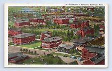 University of Montana Buildings Missoula Postcard Aerial View VTG MT Linen picture