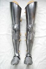 Medieval Steel Warrior Gothic Leg Armor Full Set Knight Greaves Armor Halloween picture