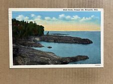 Postcard Marquette MI Michigan Presque Isle Black Rocks Vintage PC picture