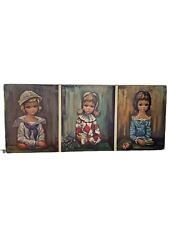MCM 1960’s-1970’s Big Eyes Wall Hanging On Fiberboard By Eden 24” X10” picture