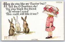 Easter Hat Bunnies Vintage Postcard picture