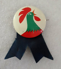 Kellogg's Corny the Rooster Corn Flakes Cereal Button Pin Ribbon NOS New 1960s picture