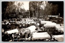 Mexico City Xochimilco Canal Tour Boats Near Shore RPPC Postcard A44 picture