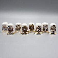 Finsbury Fine Bone China Thimble Set of 8 Royalty and More Silver Jubilee War picture