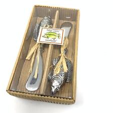 Mud Pie Fisher Island Spreader Set of 2 Stainless Steel NEW picture