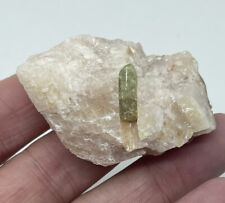 Fluorapatite Crystal In Calcite Mineral Specimen COA/ID picture