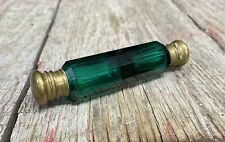 Antique Victorian Era Emerald Green Glass Scent Holder Perfume Holder Snuff Box picture