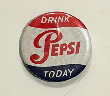 VINTAGE & RARE - DRINK PEPSI TODAY - CELLULOID PIN BACK BUTTON - 1 5/8