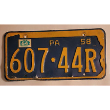1958 Pennsylvania License Plate 