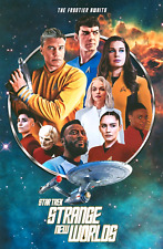 Al Abbazia SIGNED Mixed Media Star Trek Art Print Strange New Worlds Pike Spock picture