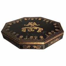 English Regency Octagonal Penwork Decorated Box picture