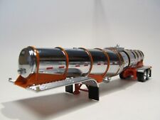 DCP FIRST GEAR 1/64 SCALE POLAR DROP CENTER TANKER CHROME ORANGE BANDS & FRAME picture