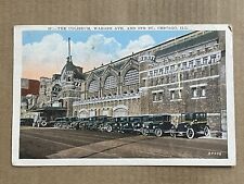 Postcard Chicago Illinois IL Coliseum Entrance Old Cars Vintage PC picture