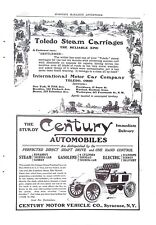 Vintage Magazine Ad Ephemera - Harper's 1902 - Toledo Steam - Century Auto picture