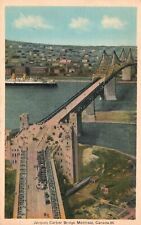Vintage Postcard 1940's Jacques Cartier Cantilever Bridge Montreal Quebec Canada picture