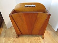 Mid Century Wood Magazine Rack stand Arts & Crafts Style Handcrafted 17
