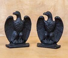Pair Vintage Robert Emig Cast Iron Federal American Eagle Bookends picture
