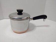 Vintage 1801 Revere Ware 1 1/2 QT Sauce Pot Copper Bottom w/Lid CLINTON IL USA picture