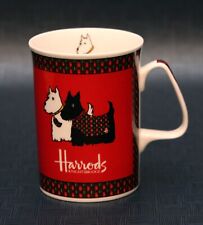 Harrods ~ Plaid Scottie Dog Mug ~ 11 oz ~ Bone China England picture