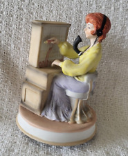 Music Box Telephone Switchboard Operator Bisque Porcelain Vintage F.S.P. Inc. picture
