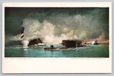 Postcard Monitor and Merrimac Fight, Artist Rendition, Undivided Back picture